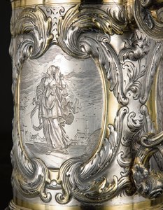 Detalje af en tankard, Danzig, ca. 1670 (pakke forgyldt sølv) (se også 469708 og 469710) af Hennick (attr. to) Probst