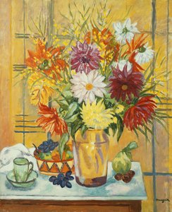 Blomster i en Vase; Blomster i en vase af Henri Charles Manguin