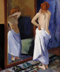 Nude in the Mirror 20. århundrede (olie på lærred)