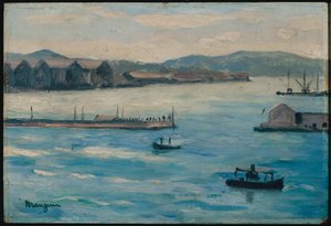 Toulon, indsejlingen til havnen af Henri-Charles Manguin