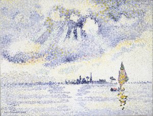 Solnedgang på lagunen, Venedig af Henri-Edmond Cross