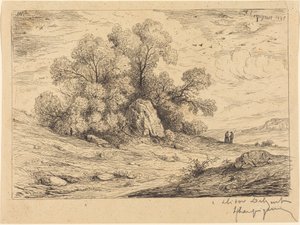 Trægruppe med klipper af Henri-Joseph Harpignies