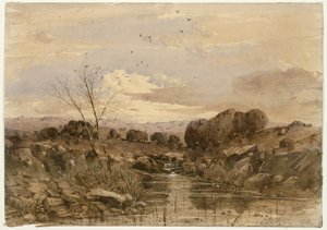 Landskab med bæk af Henri-Joseph Harpignies