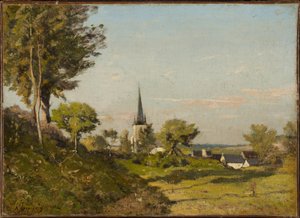 Landskab med en kirke af Henri-Joseph Harpignies
