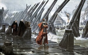 Kardinal Richelieu på havmuren ved La Rochelle af Henri Paul (after) Motte