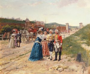 The Introduction (olie på panel) af Henri-Victor Lesur