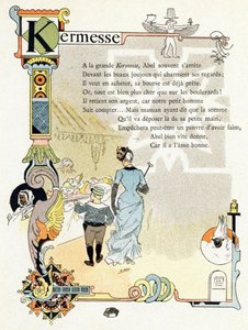 Illustration til "Alfabet af gode eksempler", ca. 1890 (kobberstik)