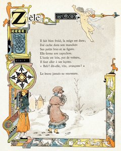 Illustration til "Alfabet af gode eksempler", ca. 1890 (kobberstik)