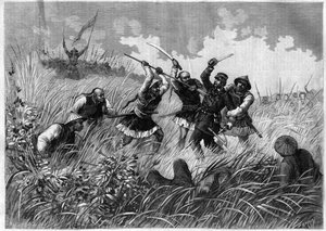 Conquete du Tonkin (nuværende Vietnam) - kommandør Henri Rivieres død (1827-1883), 19. maj af Henri (after) Meyer