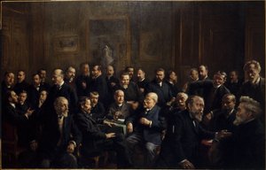 Kollektivt portræt af medlemmer af foreningen af franske republikanske journalister af Henri Adolphe Laissement