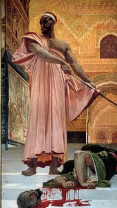 Henrettelse uden rettergang under de mauriske konger. Bøddelen skærer hovedet på den skyldige. Maleri af Henri Regnault (1843-1871) 1870 søn. 3,02x1,46 m Paris, musee d