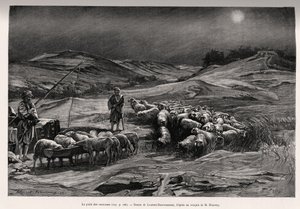 Traileren godt. Gravering af Laurent Desrousseaux til illustration af historien "A travers la Perse meridionale", af C.Babin og F.Houssay, i 1885, i Le tour du Monde 1892, instrueret af Edouard Charton (1807-1891), Hachette, Paris.