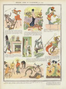 Helte fra fortid og nutid. Illustration til Le Rire