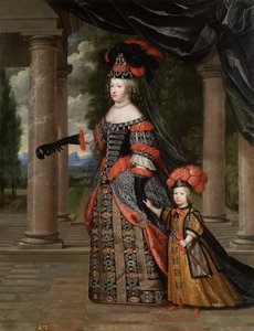Maria Theresa af Spanien med sin søn, Dauphinen, Louis af Frankrig