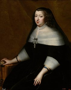 Portræt af Anne af Østrig (Østrig) (1601-1666) - af Henri Beaubrun (1603-1677), ca 1659 - Olie på lærred