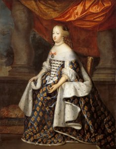 Portræt af Maria Theresia af Spanien 1638-1683 som dronning af Frankrig