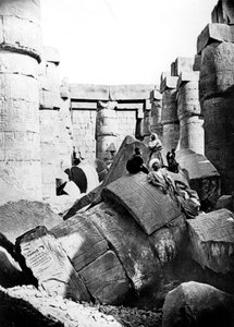 Tempelinteriør, Karnak, Nubia, Egypten, 1887