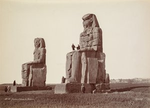 Theben, Memnon-kolosserne, 1870