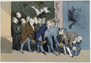 Mr. M. Direktør, chef, medarbejdere, overtallige osv. osv., vil komplimentere en ny Excellence - i "" Administrativ moral"" af Henri Monnier af Henri Bonaventure Monnier