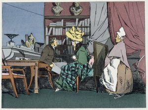 Afdelingschefen giver audiens - i "" Administrativ moral"" af Henri Monnier af Henri Bonaventure Monnier