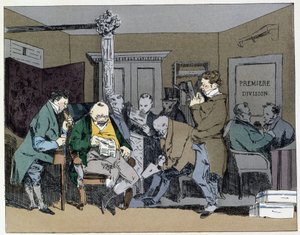 Ti timer: læsning af aviser, frokoster, størrelse på fjer - i "" Administrative mores"" af Henri Monnier af Henri Bonaventure Monnier