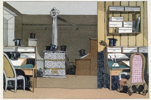 To timer: gåture i det indre af ministeriet, hatte erstatter det fraværende - i "" Administrative mores"" af Henri Monnier af Henri Bonaventure Monnier
