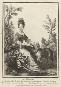 Forår Le Printemps (titel på objekt) Personificeringer af de fire sæsoner (serietitel) af Henri Bonnart (possibly)