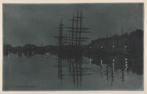 Effekten af månen ved Dieppe, ca. 1885. af Henri Charles Guérard