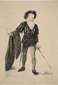 Faure i rollen som Hamlet af Henri Charles Guérard