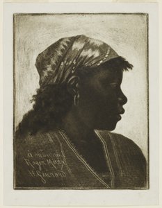 Head of Negress, ca. 1888 (mezzotint) af Henri Charles Guérard
