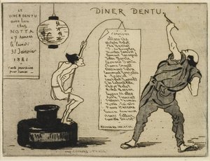 Japansk på et blækhus, 1881 (ætsning, tørnål)