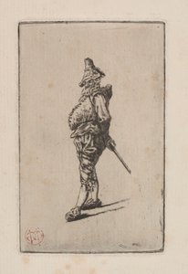 Punchinello, efter Meissonier af Henri Charles Guérard
