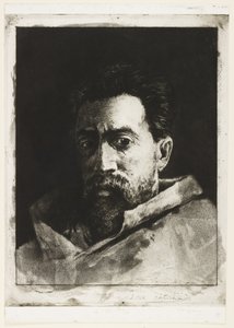 Selvportræt, ca. 1888 (ætsning og tørnål) af Henri Charles Guérard