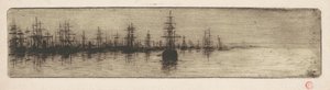 Tall Ships i en havn af Henri Charles Guérard