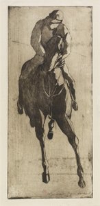 Væddeløbshesten, ca. 1888 (ætsning og akvatint) af Henri Charles Guérard