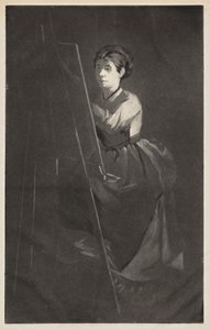Ung kvinde ved et staffeli af Henri Charles Guérard