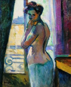 Foran vinduet, rue Boursault af Henri Charles Manguin