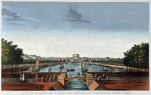 La Villette Basin, Paris af Henri Courvoisier-Voisin