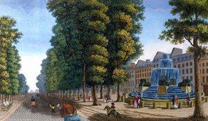 Fountain, Boulevard Saint-Martin, ca. 1810-1820 (gravering) af Henri Courvoisier-Voisin