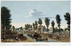 Udsigt over Barrier du Maine - i "" View of Paris, circa 1810: Les Barriers de Paris"" af Courvoisier