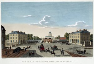 Gobelinerne eller den italienske barriere, omkring 1820 - i ""Views of Paris"" af Courvoisier af Henri Courvoisier-Voisin