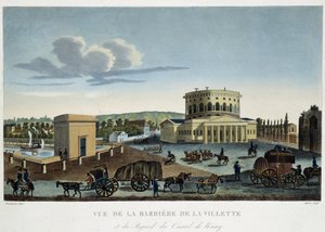 La barrier de la Villette, omkring 1820 - i "" Views of Paris "" af Courvoisier af Henri Courvoisier-Voisin
