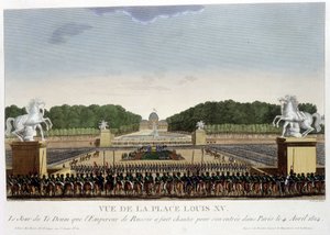 Place Louis XV (af Concorde), omkring 1820 i "" Vues de Paris"" af Courvoisier 1827