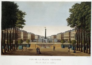 Place Vendôme, udsigt over en have - Paris ved Courvoisier af Henri Courvoisier-Voisin
