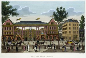 The Chinese Baths, omkring 1820 i "" Views of Paris"" af Courvoisier 1827
