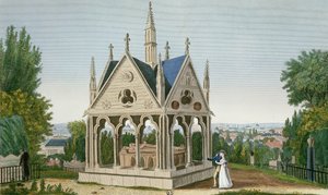 Heloises og Abelards grav på Pere Lachaise-kirkegården, 1815-20 (farvegravering)