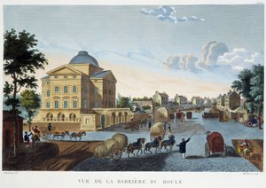 Udsigt over Barrier du Roule - i "" Udsigt over Paris, omkring 1810: Les Barriers de Paris"" af Courvoisier af Henri Courvoisier-Voisin