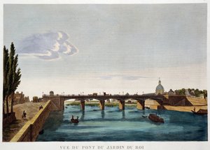 Udsigt over Kongens Havebro (Austerlitz-broen) - Paris af Courvoisier