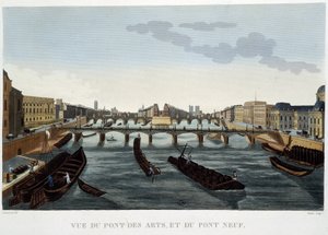 Udsigt over Pont des Arts og Pont Neuf - af Courvoisier af Henri Courvoisier-Voisin