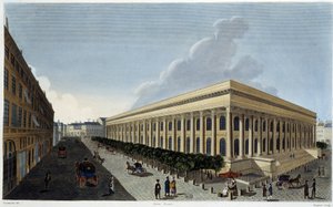 Udsigt over den nye børs og Tribunal de Commerce - i "" Vues de Paris"" af Courvoisier af Henri Courvoisier-Voisin